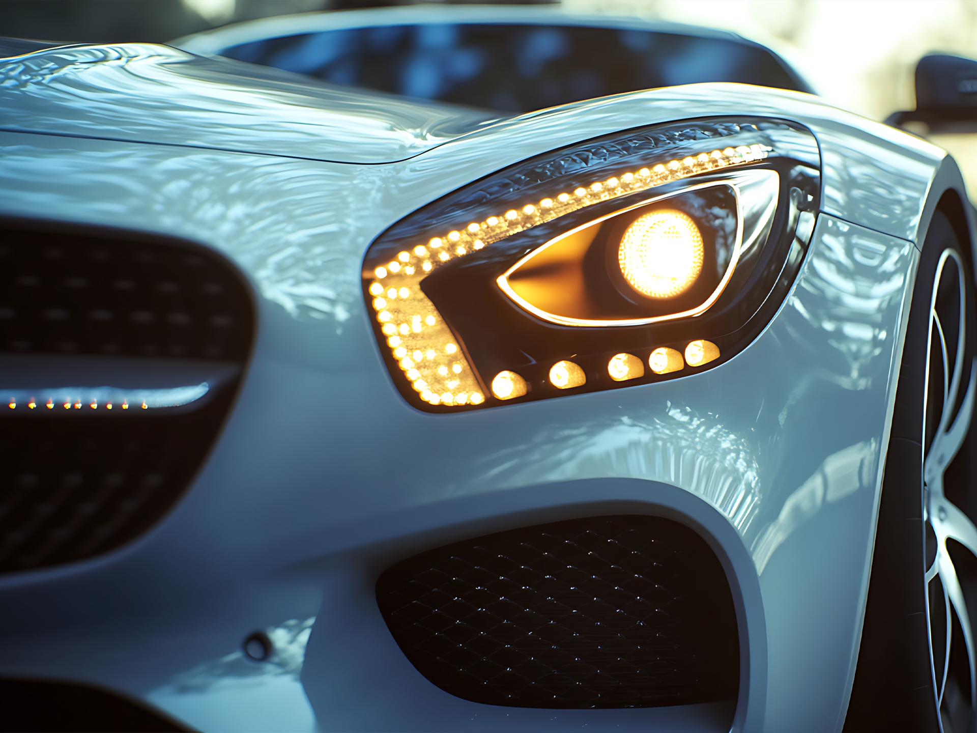 Mercedes PPF gloss front end package